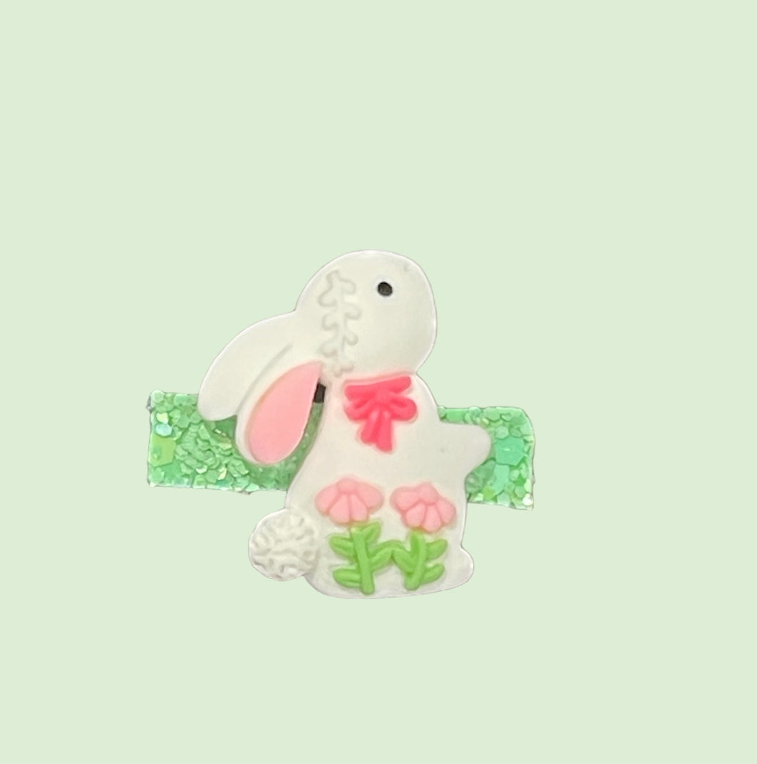 White bunny mini clip