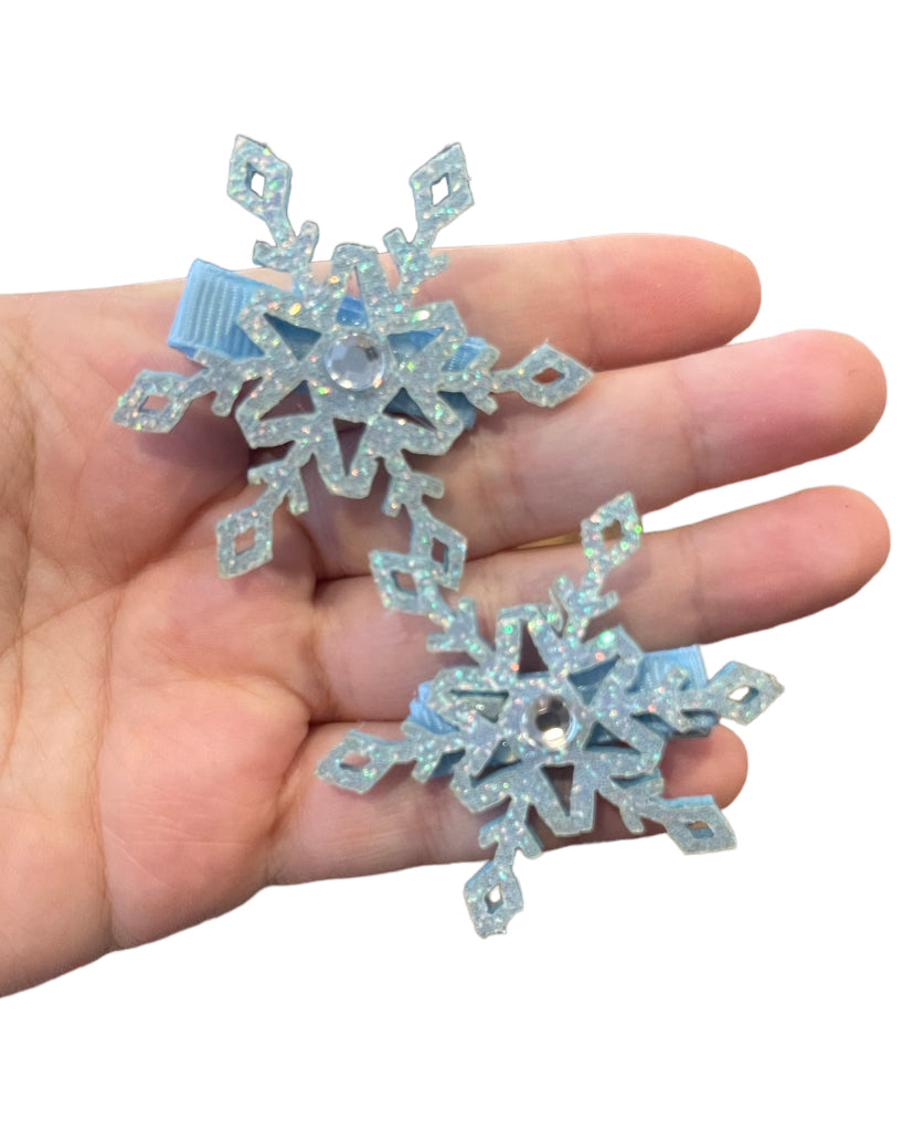 Blue snowflake on clip