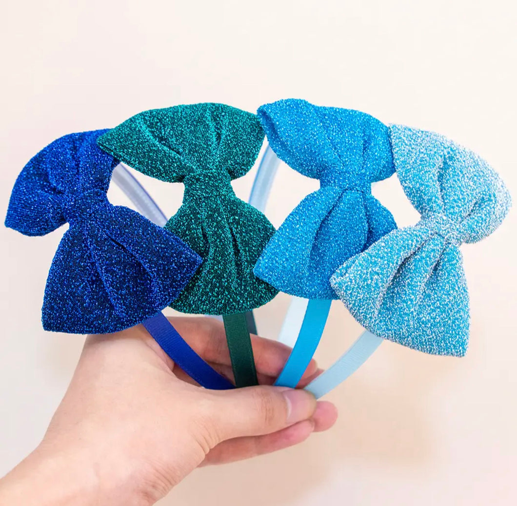 Spring blues glitter headband - choose 1