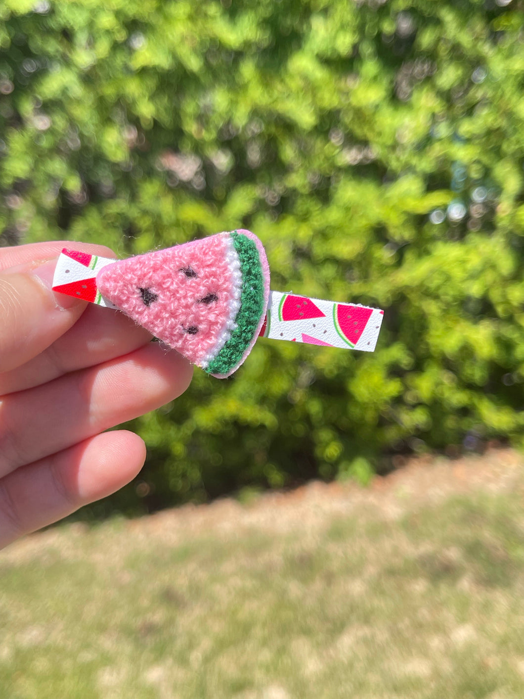 Fuzzy melon on a bar clip