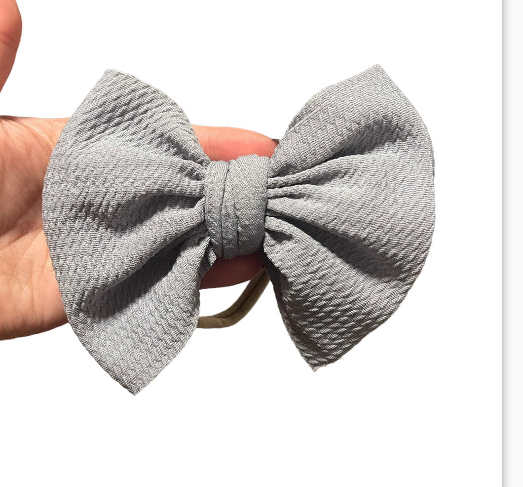 Muted blue bow