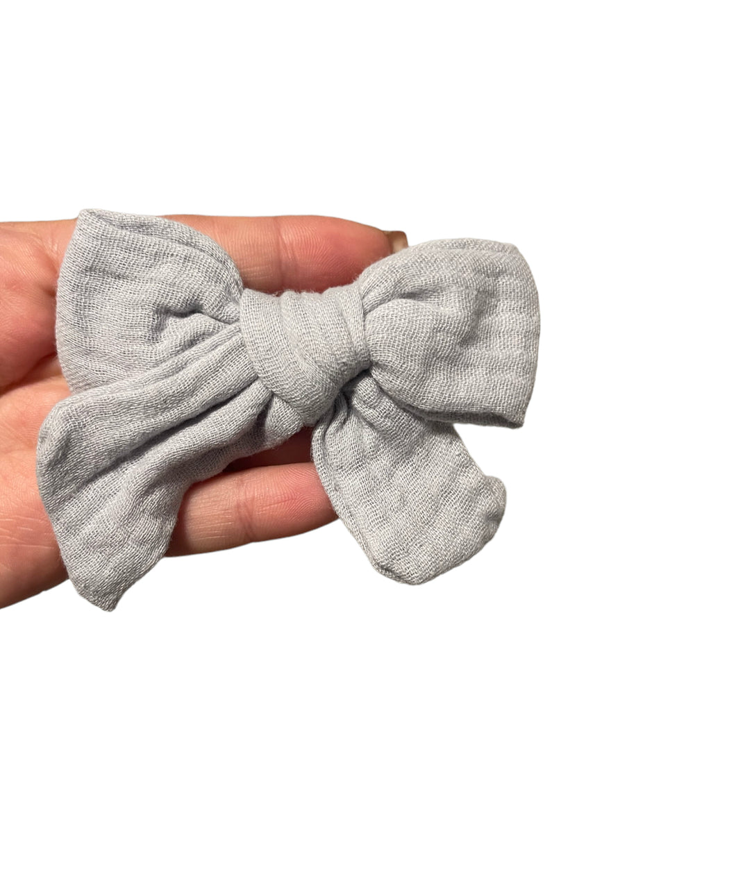 Linen grey bow