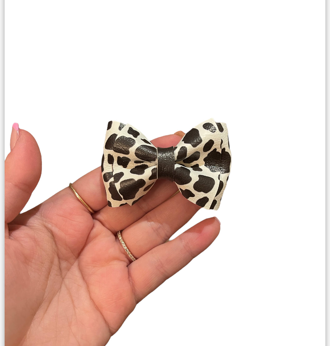 Cow print bow