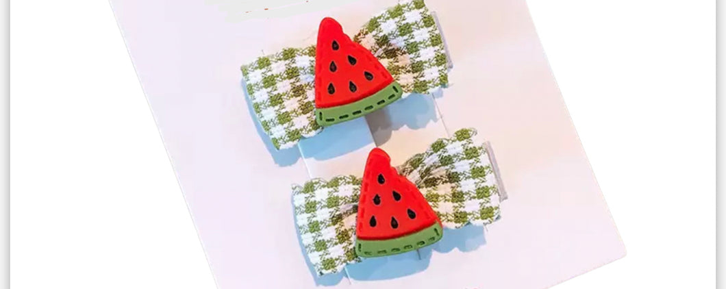 Watermelon pigtail snaps